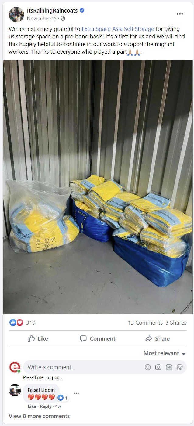 ItsRainingRaincoat Facebook Post